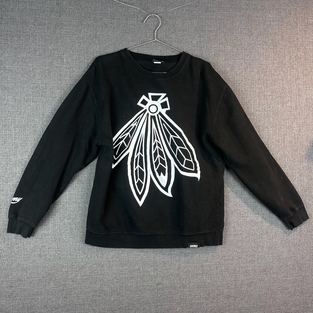 Enemy of the State Black Graphic Sweatshirt‎ Men's Size L Crewneck Long Sleeve